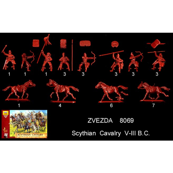 Zvezda 8069 , Modele scytyjska kawaleria - Scythian cavalry , 1/72